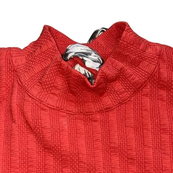 Free People 'Party In The Back' Long Sleeve Textured Blouse-Canyon Red-Size Larg - Picture 3 of 7